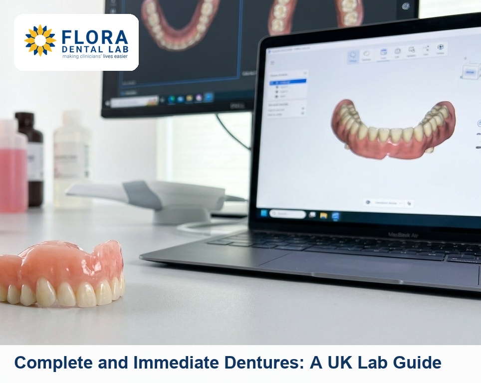 Complete immediate denture, digital lab